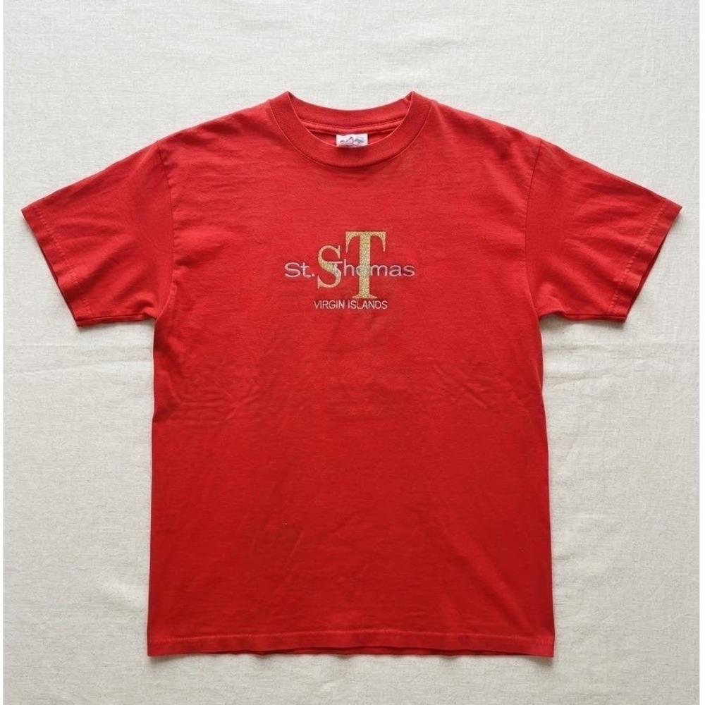 Vintage Murina St Thomas Virgin‎ Islands T Shirt Red XL Made in USA 90s Graphic